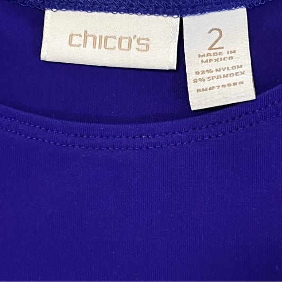 Chico’s Essential Scoop Neck Top in Purple Blue size 2 Medium women’s - Picture 8 of 8